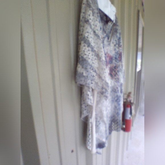 Women's Artsy Floral Crochet Sheer Tunic Top Size XL Lagenlook Hippie Bohemian - Picture 6 of 7